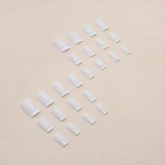 24pcs French Tip Press On Nails Medium Square False Nails for Daily Wear