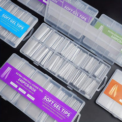 240pcs Clear Acrylic Press On Nails Full Coverage Shapes