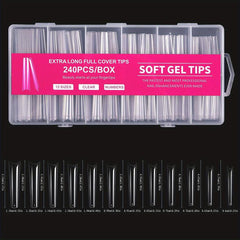 240pcs Clear Acrylic Press On Nails Full Coverage Shapes