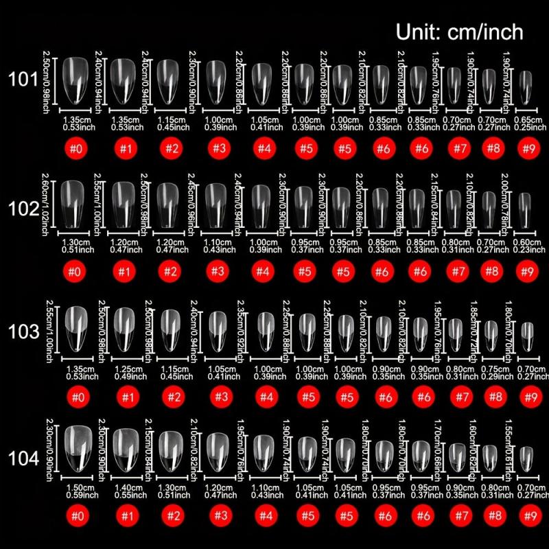 120 pcs Clear Acrylic Nail Tips in Box 10 Sizes DIY Nail Salons