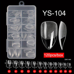 120 pcs Clear Acrylic Nail Tips in Box 10 Sizes DIY Nail Salons