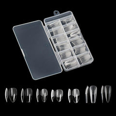120 pcs Clear Acrylic Nail Tips in Box 10 Sizes DIY Nail Salons