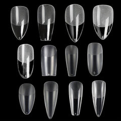 120 pcs Clear Acrylic Nail Tips in Box 10 Sizes DIY Nail Salons
