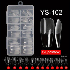 120 pcs Clear Acrylic Nail Tips in Box 10 Sizes DIY Nail Salons