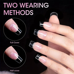600Pcs Square Nail Tips Full Cover 12 Sizes Acrylic False Press On Manicure