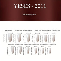 24pcs French Tip Press On Nails with Colorful Foil Stick Ons Nude Pink Nails