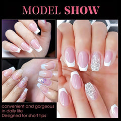 120PCS Coffin Nail Tips Clear False Nails 12 Sizes Acrylic Press On Nails
