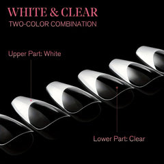 120PCS Coffin Nail Tips Clear False Nails 12 Sizes Acrylic Press On Nails