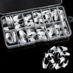 120PCS Coffin Nail Tips Clear False Nails 12 Sizes Acrylic Press On Nails