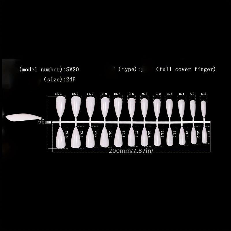 24pcs Pink Gradient French Tip Stiletto Press On Nails for Women Girls