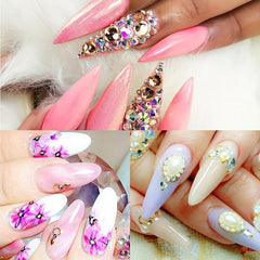 500pcs Stiletto Shaped Clear Gel Nail Tips With Box