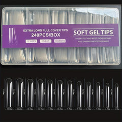 240 pcs XL Stiletto Nail Tips Acrylic False Nails with Box