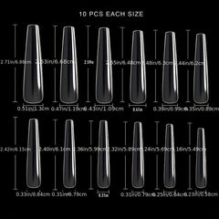 240 pcs XL Stiletto Nail Tips Acrylic False Nails with Box