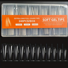 240 pcs XL Stiletto Nail Tips Acrylic False Nails with Box
