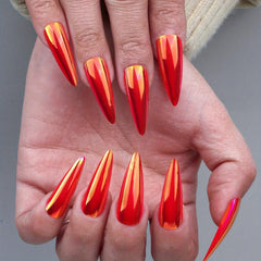 24pcs Aurora Iridescent Magic Mirror False Nails