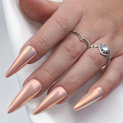 24pcs Aurora Iridescent Magic Mirror False Nails
