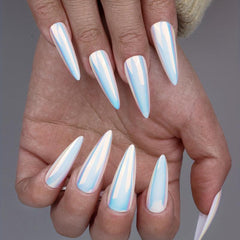 24pcs Aurora Iridescent Magic Mirror False Nails
