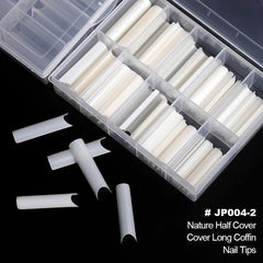 Clear Acrylic Nail Tips Long Coffin Shape False Nail Tips for Nail Extension