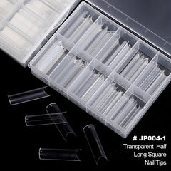 Clear Acrylic Nail Tips Long Coffin Shape False Nail Tips for Nail Extension