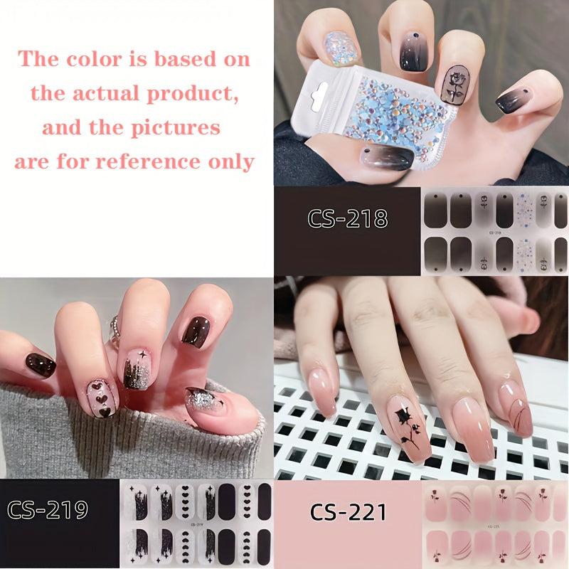 3 Sheets Nail Polish Stickers Self Adhesive Nail Strips Art Decals