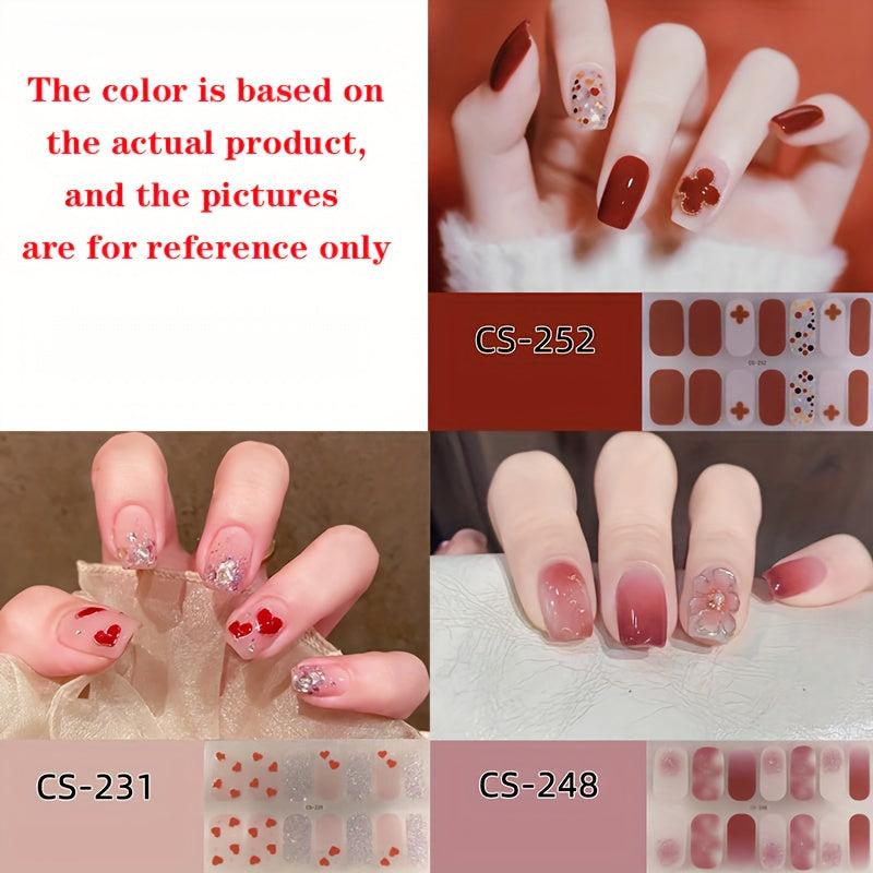3 Sheets Nail Polish Stickers Self Adhesive Nail Strips Art Decals