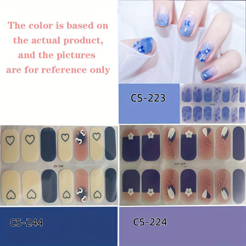 3 Sheets Nail Polish Stickers Self Adhesive Nail Strips Art Decals