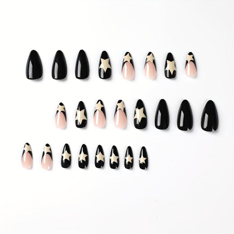 Y2K Press On Nails Almond French Tip 24Pc