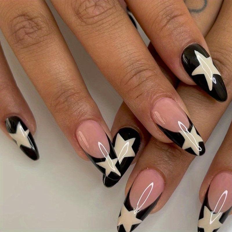 Y2K Press On Nails Almond French Tip 24Pc