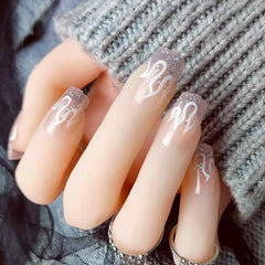 24pcs Flame Glitter Nail Patch Stickers for Nail Art