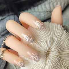 24pcs Flame Glitter Nail Patch Stickers for Nail Art