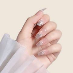 24pcs Flame Glitter Nail Patch Stickers for Nail Art