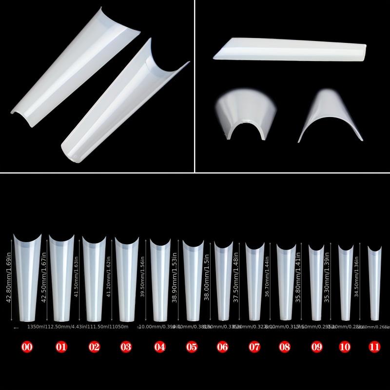 240pcs Soft Gel Nail Tips Natural Clear Extra Long Coffin Shaped False Nail Tips