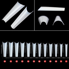 240pcs Soft Gel Nail Tips Natural Clear Extra Long Coffin Shaped False Nail Tips
