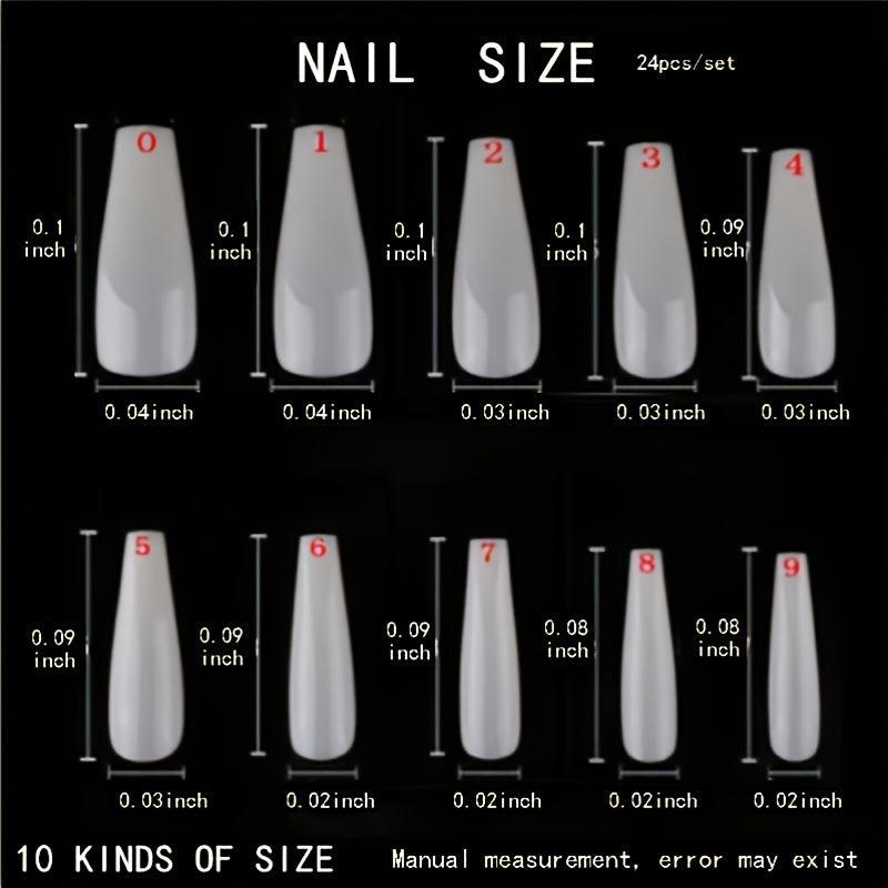 24 Pcs Ballet Nail Sticker Kit for Professional Manicure