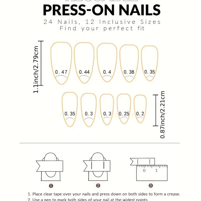 24 pcs Glitter Coffin Press On Nails with Rhinestones and Star Designs
