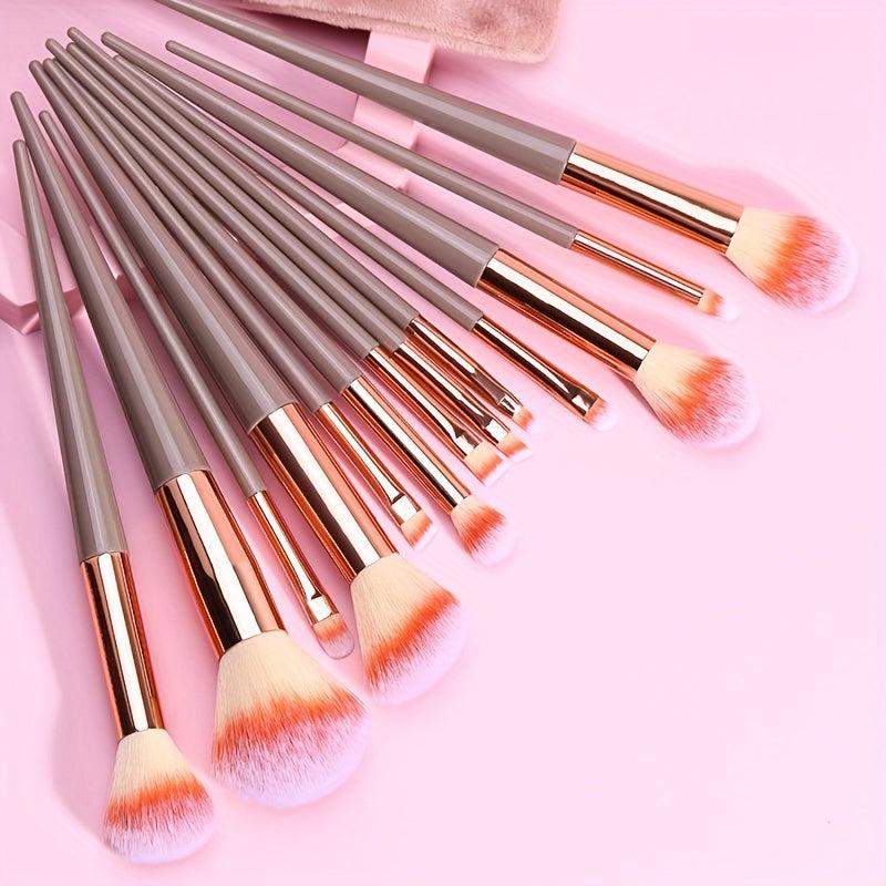 13pcs Makeup Brush Set Classic Champagne Portable Storage Bag