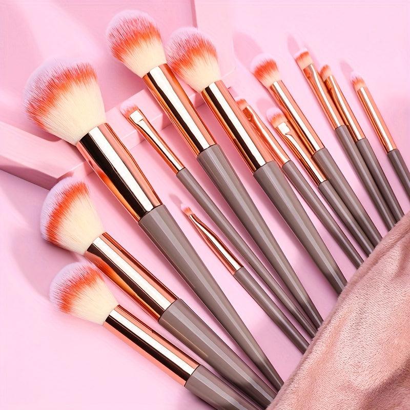 13pcs Makeup Brush Set Classic Champagne Portable Storage Bag