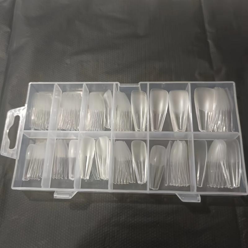 120pcs Soft Gel Nail Tips Matte Clear Medium Ballerina False Nail Tips