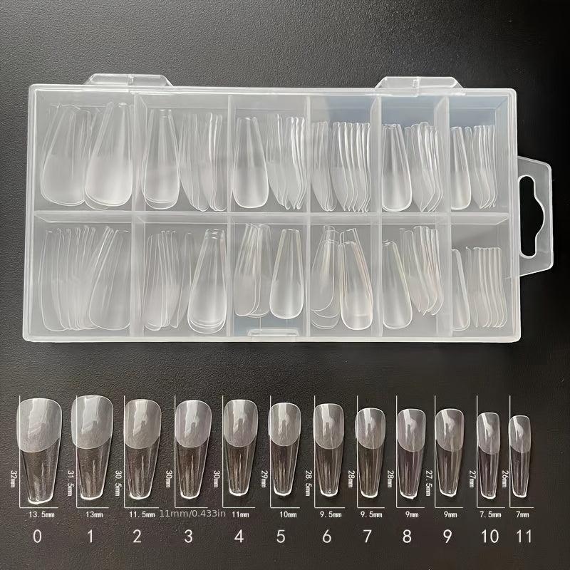 120pcs Soft Gel Nail Tips Matte Clear Medium Ballerina False Nail Tips