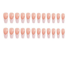 24 pcs Long French Ballerina False Nails DIY Press On Nails Home Manicure Kit