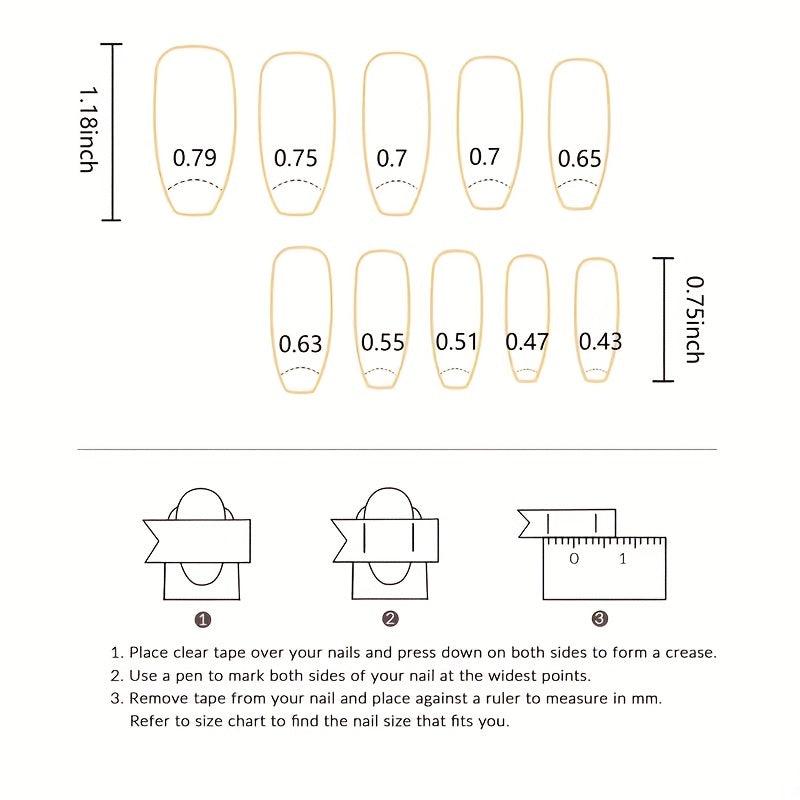 24 pcs Long French Ballerina False Nails DIY Press On Nails Home Manicure Kit
