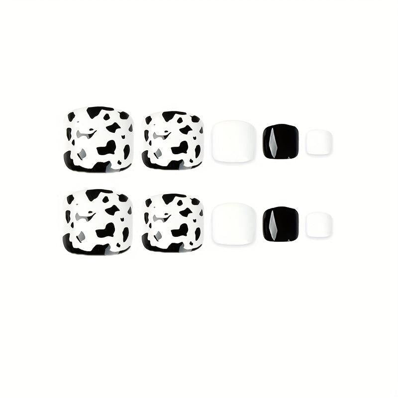 Leopard Print Y2K Press On Toenails Full Cover False Toenails