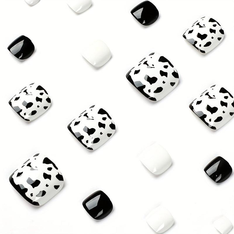 Leopard Print Y2K Press On Toenails Full Cover False Toenails