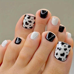 Leopard Print Y2K Press On Toenails Full Cover False Toenails