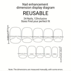 Matte Orange Halloween Spider Web Press On Nails - 24pcs