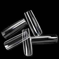 Acrylic Nail Tips Set Clear Natural Almond Stiletto Ballerina Squoval Tips