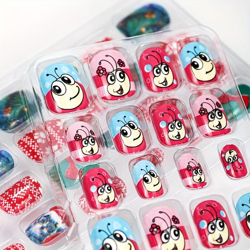 24pcs Halloween Christmas False Nails Glossy Glue On Nails for Women & Girls