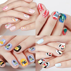 24pcs Halloween Christmas False Nails Glossy Glue On Nails for Women & Girls