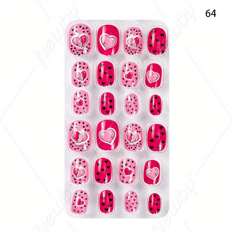 24pcs Halloween Christmas False Nails Glossy Glue On Nails for Women & Girls