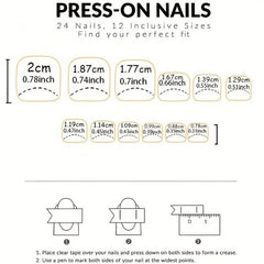 96Pcs Square Shape Solid & Press On Nails DIY Set